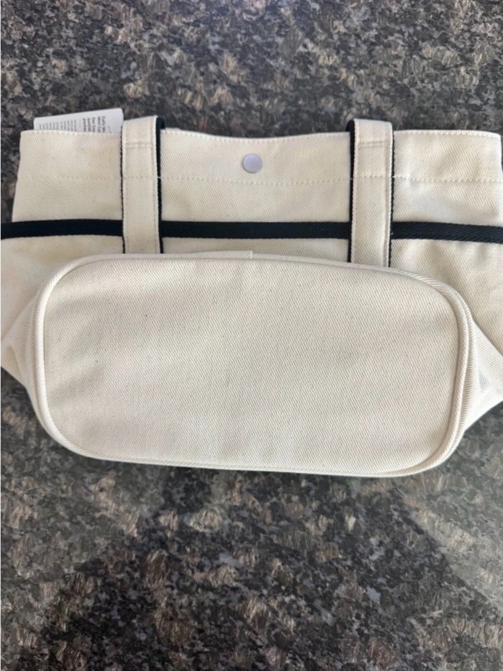 lululemon athletica Cream Canvas Tote with Black Trim